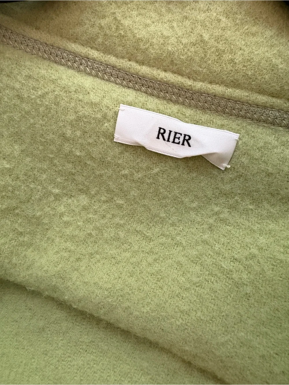 Rier Half-Zip Fleece Pullover Sweater in Light Lime